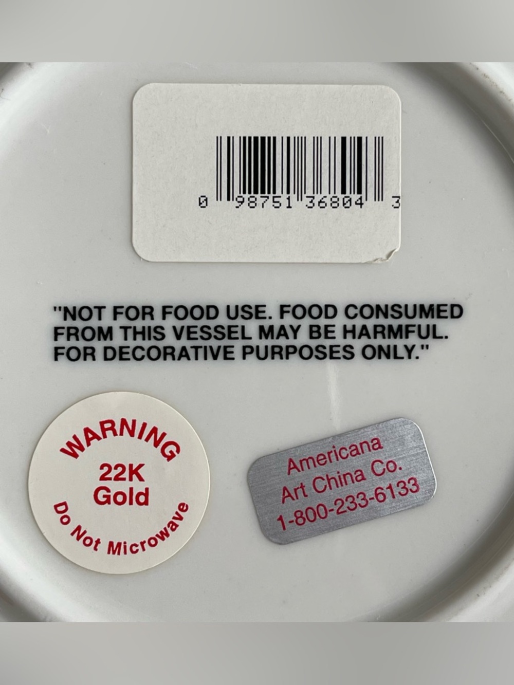 Vtg US Marine Corps 6.75” Plate 22K Gold Details Trim Porcelain Limited USA - Picture 10 of 11